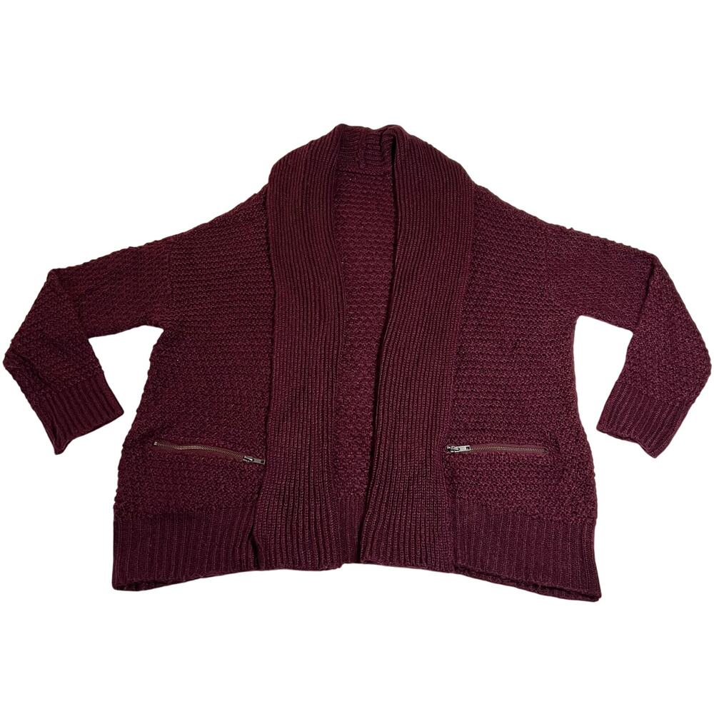 Women's Open Front Relaxed Fit Knit Cardigan Sweater Size Large Boho Cozy Casual